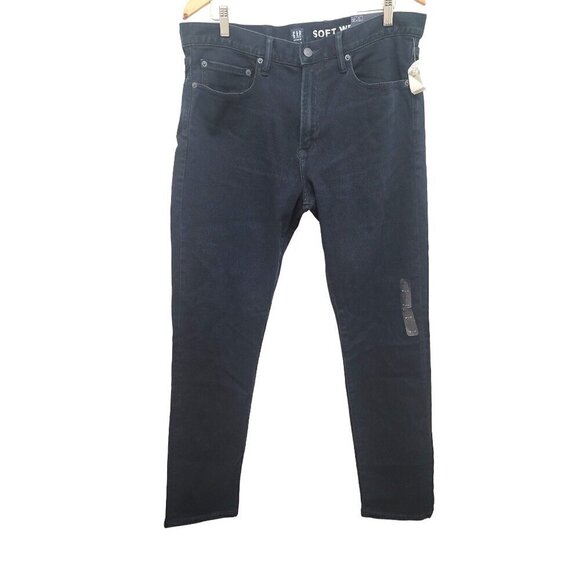 Gap Denim Mens Slim Fit Jeans 36x32 Mid Rise Soft Wear GapFlex Dark Wash - Picture 1 of 11